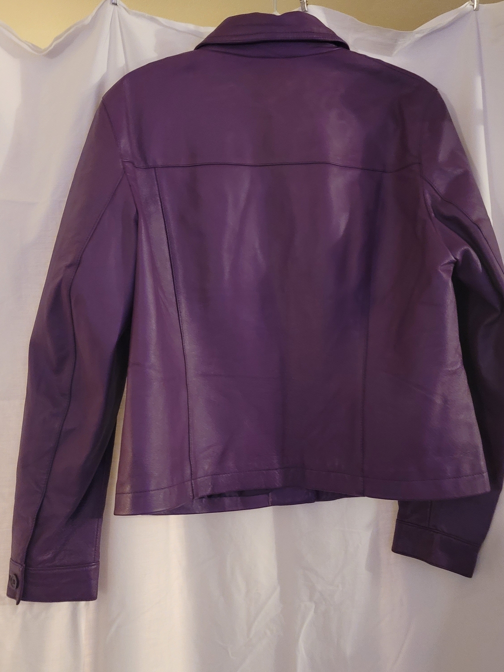 Newport News Purple Leather Jacket and Skirt Set - Picture 4 of 10
